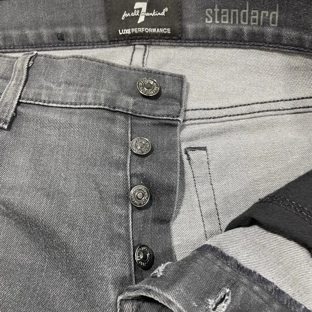 7 for All Mankind Jeans Mens 31x30 Gray Standard Straight Luxe Performance Denim
